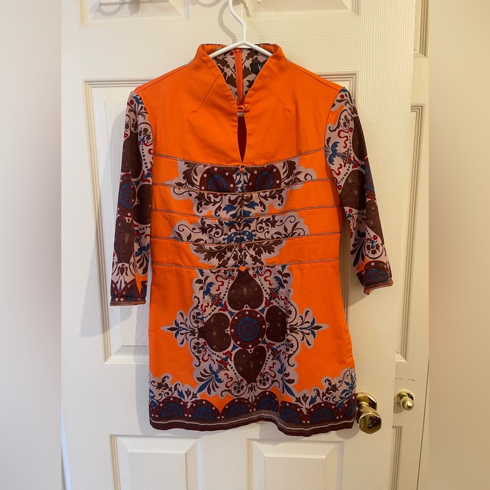 2/$50 final sale Orange and Brown Patterned Tunic